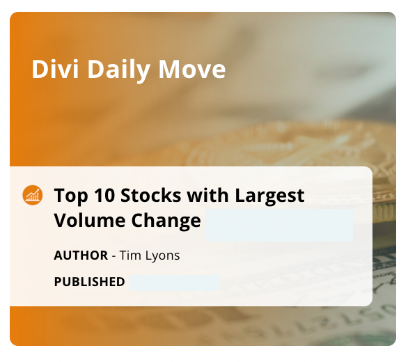 DiviCarsAI's tweet photo. ✅ 👉 https://t.co/GZLXOXKTvE
✅ Top 10 Stocks with Largest Volume Change on June 28, 2023 #Divinia #DiviStocks #DiviTools #AI #NN #NLP #stocks https://t.co/Y4c6Z16izP