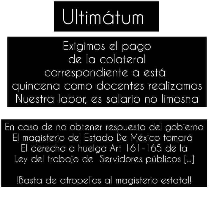 Ruisenordelsur's tweet photo. @alfredodelmazo  
@lopezobrador_ 
El Magisterio Mexiquense exige el aumento salarial y el pago completo de las colaterales y respeto a los acuerdos y derechos de las maestras y maestros del EDOMEX. 
#PAGOCOMPLETO https://t.co/puAsViZ3XP