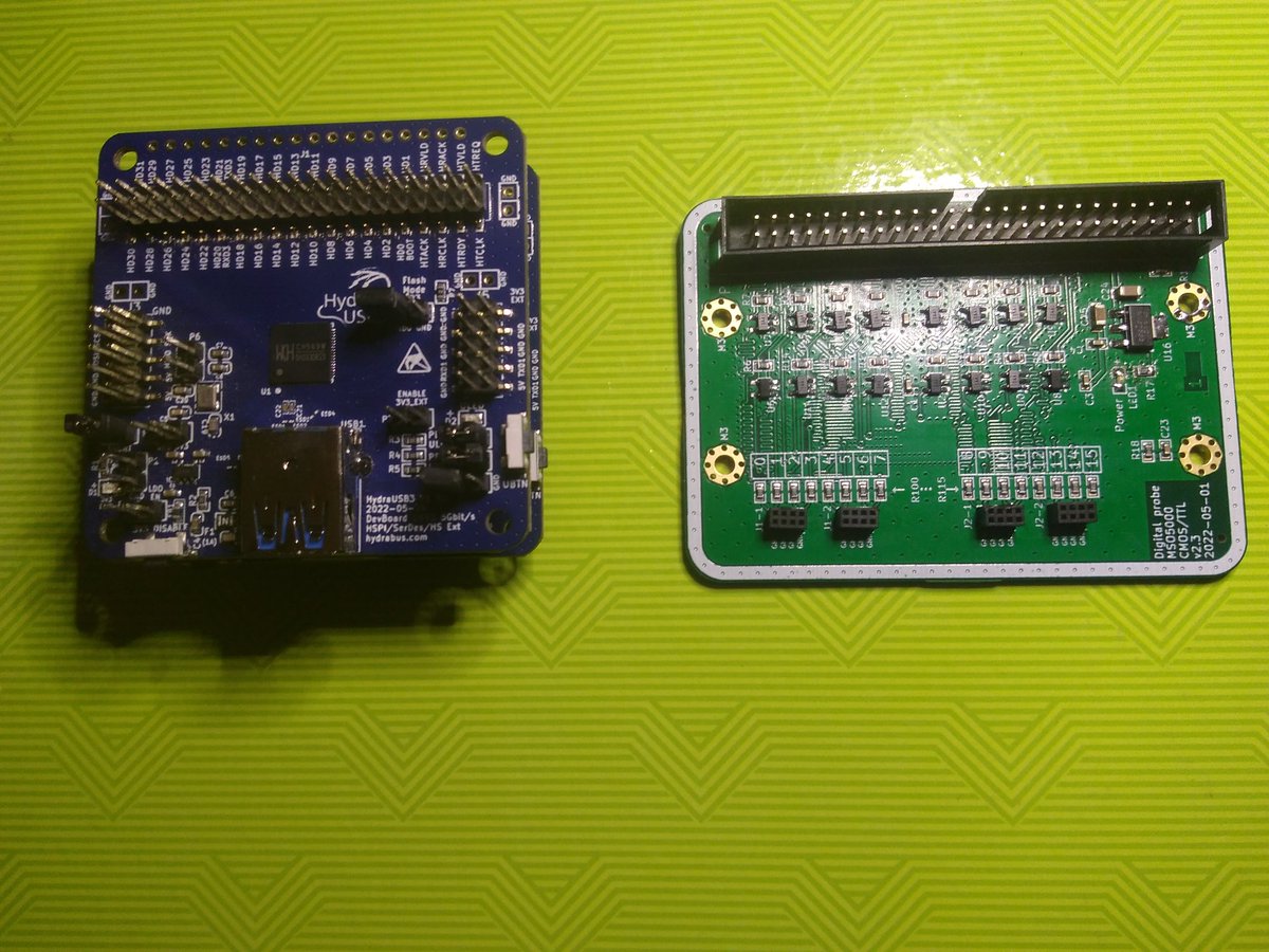 I'm truly grateful about this gifts from @bvernoux: two HydraUSB3 boards and a Logic analyzer adapter for my new Rigol MSO5074, donated by @NLnetFDN Foundation. This generated an ongoing open-source project for a 250MHz logic analyzer adapter to be published soon. Anyone joining?