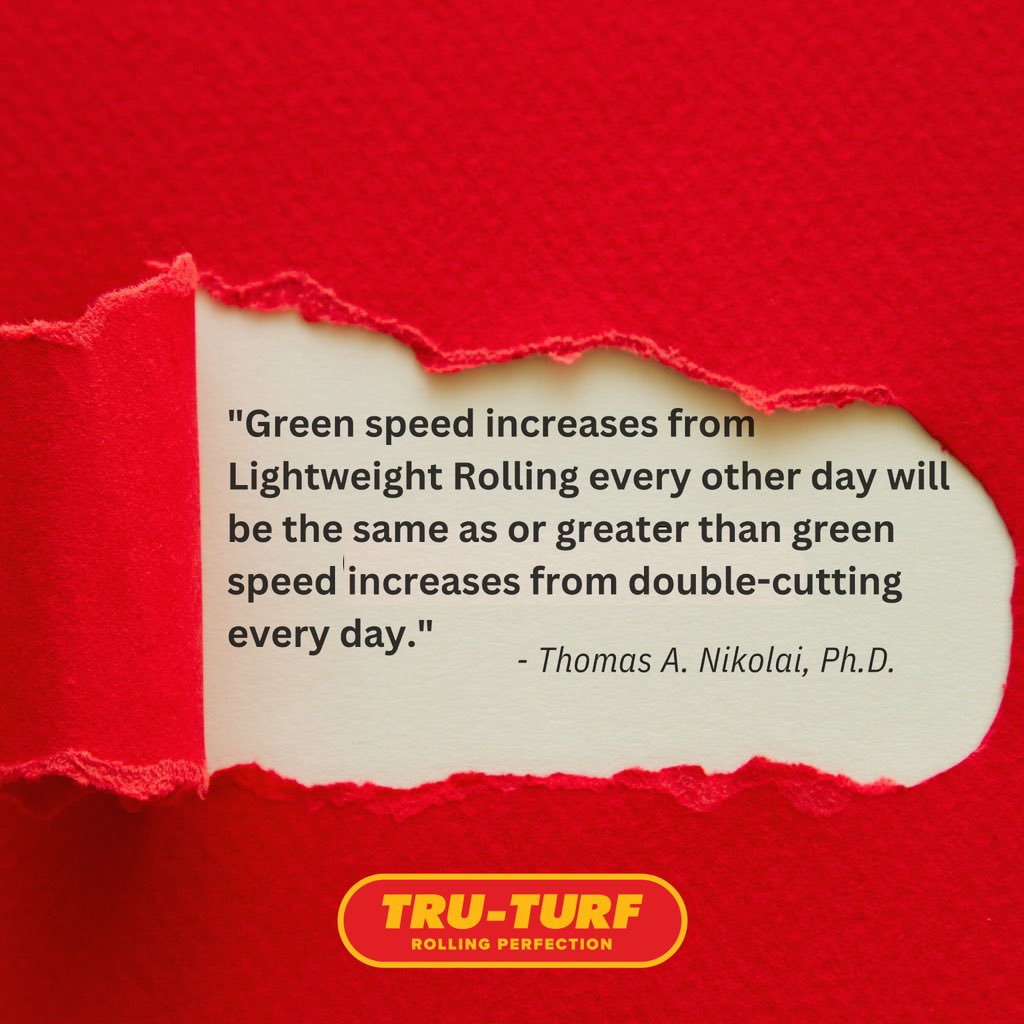 Excerpt taken from a study 🦼 “Rollin’, rollin’, rollin’ - Lightweight rollers can be used frequently to enhance putting green speed.” ⛳️ by Thomas A. Nikolai, Ph.D. The study was published in the April 2004 edition of GCM magazine by GCSAA.