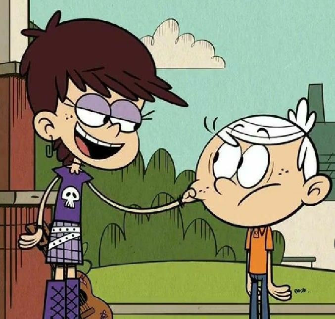 Luna pinches Lincoln's cheek 
#TheLoudHouse #LoudSiblings #SiblingLove