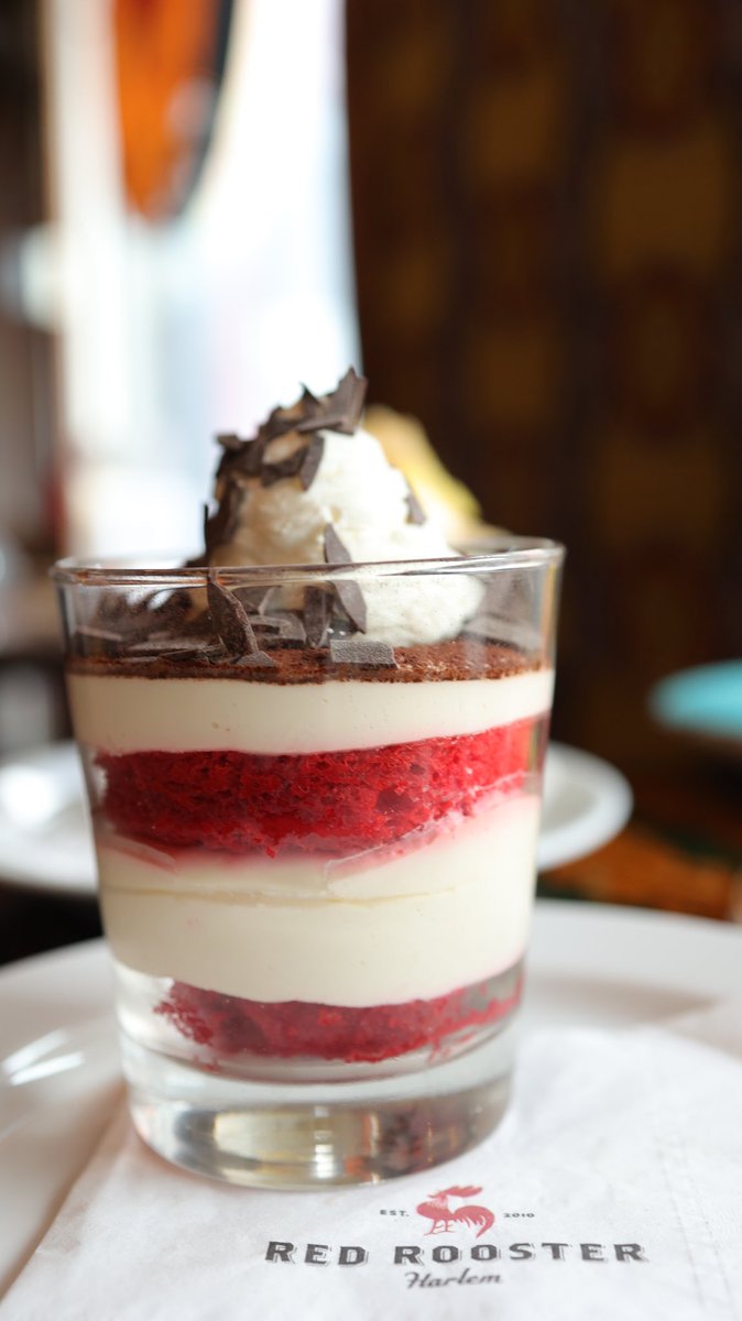 We may be known for our chicken but our desserts are just as delicious. Especially our tiramisu that we call “The Get Up” made with cocoa, espresso, and our special ingredient red velvet lady fingers. 

 #redroosterharlem #harlemnyc #dessert
