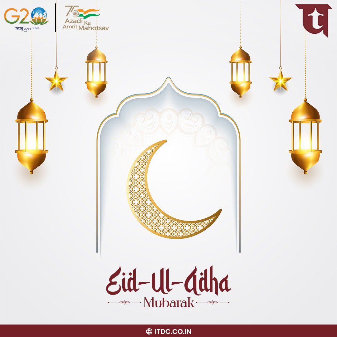 Team ITDC wishes you a Happy Eid-Ul-Adha. May this occasion bring happiness and joy to all. #indiatourismdevelopmentcorporation #eidmubarak #happyeid #eid2023 #festivalsofIndia #incredibleIndia #festivities #celebrations #eiduladha