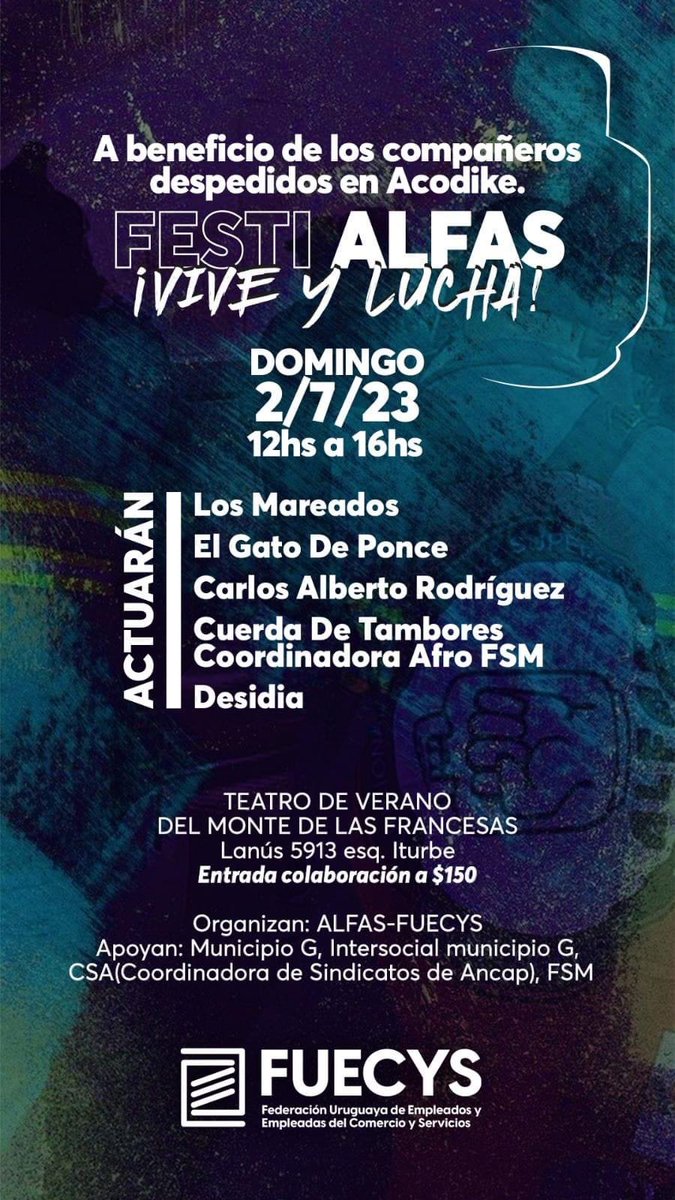 AGuichon7's tweet photo. Esta incansable lucha por estos despidos arbitrarios e injustificados en Acodike vuelve a poner un mojón. Será esta domingo donde llamamos a la solidaridad de todos para colaborar con las familias de los compañeros despedidos. Los esperamos 
@fuecysfprepro @PITCNT1 @ALFAS1961 https://t.co/vsG4uLdfZn