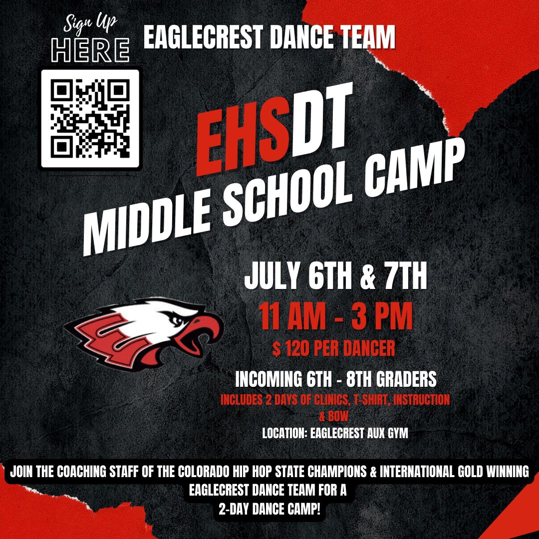Middle School students - join us next week for a 2 day camp! Link in bio