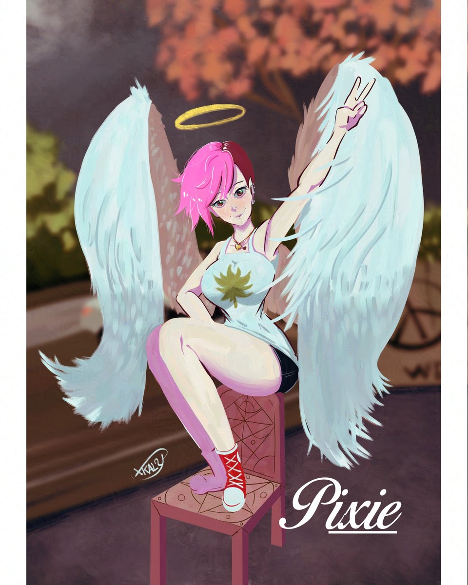 'Street angel Pixie' An OC from a friend of mine I had the pleasure to draw. I used the new version of #Glaze, this time it actually recognized my GPU, so it was faster and it is cleaner than before, but still a little bit too noticeable if I use medium strength.

#humanartist…
