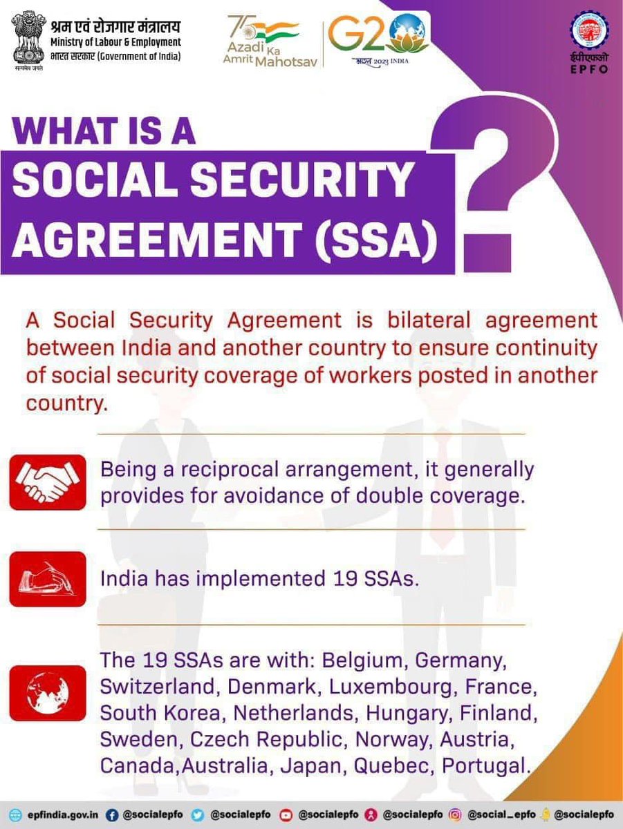 officialepfo's tweet photo. An agreement to ensure continuity of Social Security coverage of International workers…

#SocialSecurity #international #workers #epfo #AmritMahotsav #HumHaiNa

@PMOIndia @byadavbjp @Rameswar_Teli
@LabourMinistry @mygovindia @PIB_India
@MIB_India @AmritMahotsav https://t.co/ygDe22B186