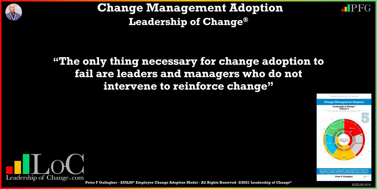 #LeadershipOfChange
The only thing necessary for the change adoption to fail are leaders and managers who do not intervene to reinforce change
#ChangeManagement
bit.ly/3tzjvCs