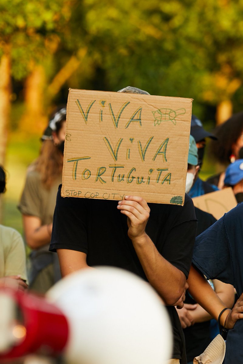 Tonight we marched in Gresham Park. Cop City will never be built. #StopCopCity #VivaVivaTortuguita