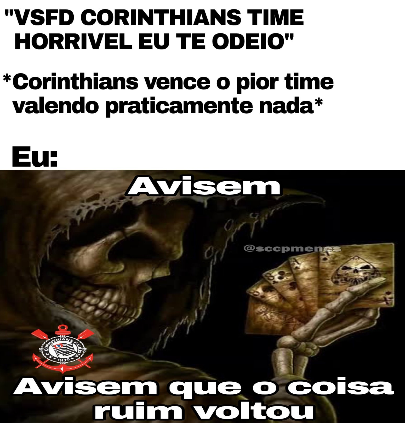 SCCP Memes on X: É fml não vai ter jeito VAMOS DE UNIÃO FLARINTHIANS PARA  A FINAL!  / X