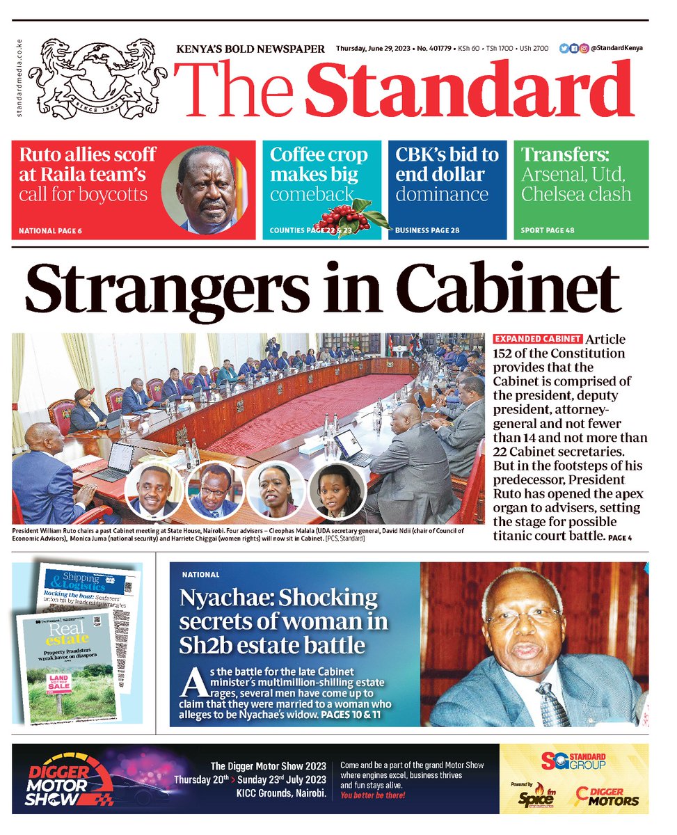 Strangers in Cabinet 

Subscribe to the epaper on epaper.standardmedia.co.ke to read these and more stories.

#FactsFirst #ZullyNaShugaboy #MaishaNiBoraZaidi #RadioZaidiYaRadio