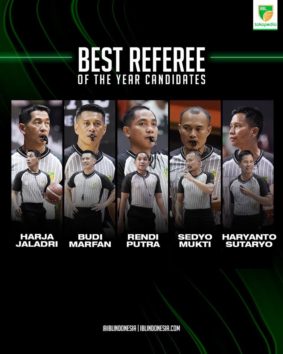 IBLindonesia's tweet photo. IBL Awards 2023🏆
Referee of the year dipilih oleh head coach dan media. Pemenang akan diumumkan 30 Juni 2023‼️
Siapa referee fav kalian, IBL Fans?!
#IBLAwards #Refereeoftheyear https://t.co/kRmOddG1pg