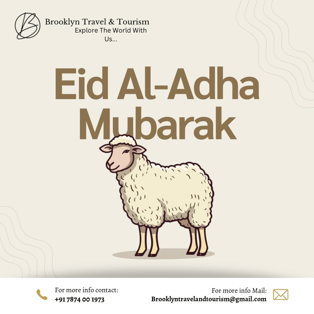 brooklyntourism's tweet photo. 🌙 Eid Mubarak from Brooklyn Travel &amp; Tourism! 🕌✨

Wishing you and your loved ones blessed Eid al-Adha filled with love, laughter, and cherished memories. 

Eid Mubarak! 🌙✨🕌 

#BrooklynTravelandTourism #CelebrateTogether #JoyfulMoments #Gratitude #Unity #Blessings https://t.co/tp1QKtUqP1