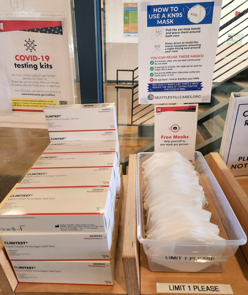 masterranma's tweet photo. Free Covid-19 Test Kits & KN95 masks at The Wallingford Branch.
.
The KN95 masks can be reused continuously for up to one week.
.
https://t.co/9Y8MKR10TI
.
https://t.co/39mb4uYA0f
.
#library #covidtestkit #masks #seattlestillcares @KCPubHealth @SPLBuzz @SeaNeighborhood https://t.co/DVKmON6AMD