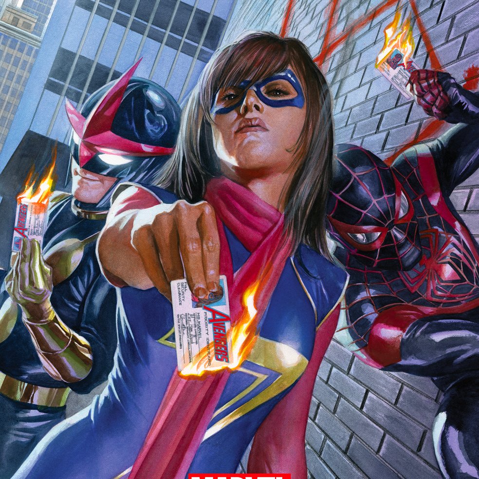 Ms. Marvel (Kamala Khan), Spider-Man (Miles Morales) and Nova (Sam Alexander)  are the hardest trio in Marvel 616. The way the stepped away from the  Avengers to DIY their own team still, image size:984x984