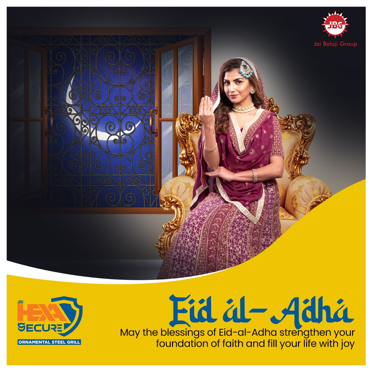 jbghexasecure's tweet photo. 🌙🕌 Eid Mubarak! 🐑✨
May your faith's foundation be as secure as steel. 🙏🔐💪

Explore Now! 

🔗 https://t.co/FfT5DJkKpp

#JBG #JaiBalajiGroup #JBGHexaSecure #EidAlAdhaWishes #StrengthAndDurability #SecureTheFuture #BlessingsOfEid #EidMubarak2023 #SecureYourHome https://t.co/rM2aOXRQ1H