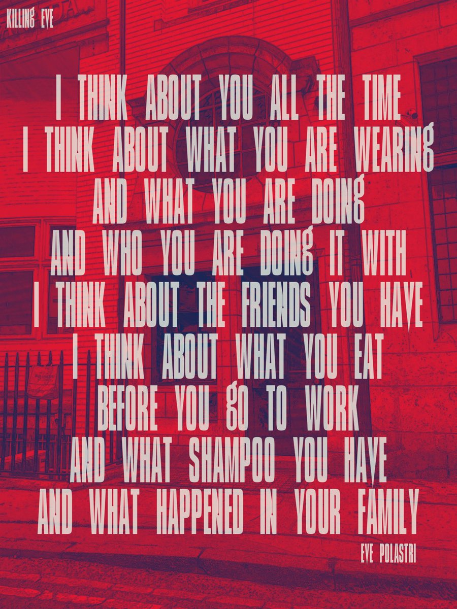 housebytheoce4n's tweet photo. I think about you all the time. I think about what you are wearing and what you are doing and who you are doing it with. I think about the friends you have. I think about what you eat before you go to work and what shampoo you have and what happened in your family.

-Eve Polastri https://t.co/PuTgUxNtUN