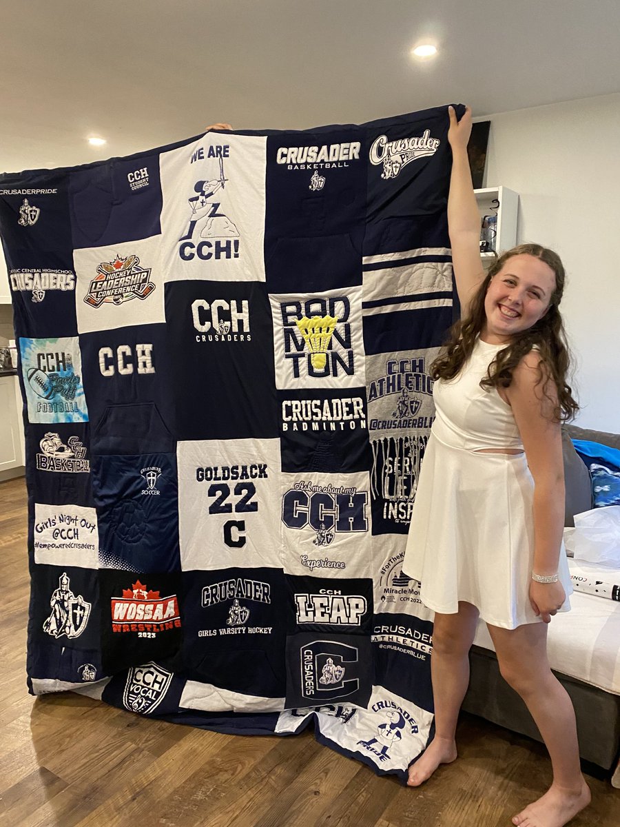 Lisa Goldsack (@goldsacklisa) on Twitter photo A Goldsack high school graduation tradition….
Lauren’s quilt honouring her time <a href="/CCHCrusaders/">Catholic Central Crusaders</a> We are so proud of all you accomplished, especially through some tough years of high school! A Goldsack high school graduation tradition….
Lauren’s quilt honouring her time <a href="/CCHCrusaders/">Catholic Central Crusaders</a> We are so proud of all you accomplished, especially through some tough years of high school!