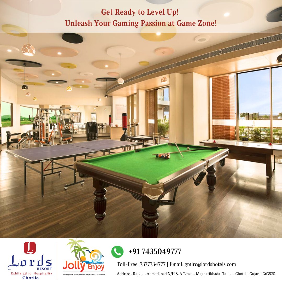 Get Ready to Level Up! Unleash Your Gaming Passion at Game Zone!

For more details, call:- +91-7435049777

or visit the Website:- bit.ly/43ZLm0U

#LordsHotels #LordsResorts #Lords_Chotila #perfectdestination #comfortstay #leisurewithlords #pilgrimwith