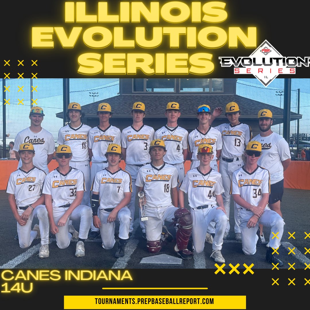 🏆𝐏𝐁𝐑𝐓 𝐄𝐯𝐨𝐥𝐮𝐭𝐢𝐨𝐧 𝐒𝐞𝐫𝐢𝐞𝐬 𝐂𝐡𝐚𝐦𝐩𝐢𝐨𝐧𝐬🏆

Canes Indiana dominated all weekend, allowing just 2 runs per contest and outscoring their opponents by an average of 7 en route to a tournament championship.

#PBRTEvoSeries | @PBRIndiana | @PBRIllinois