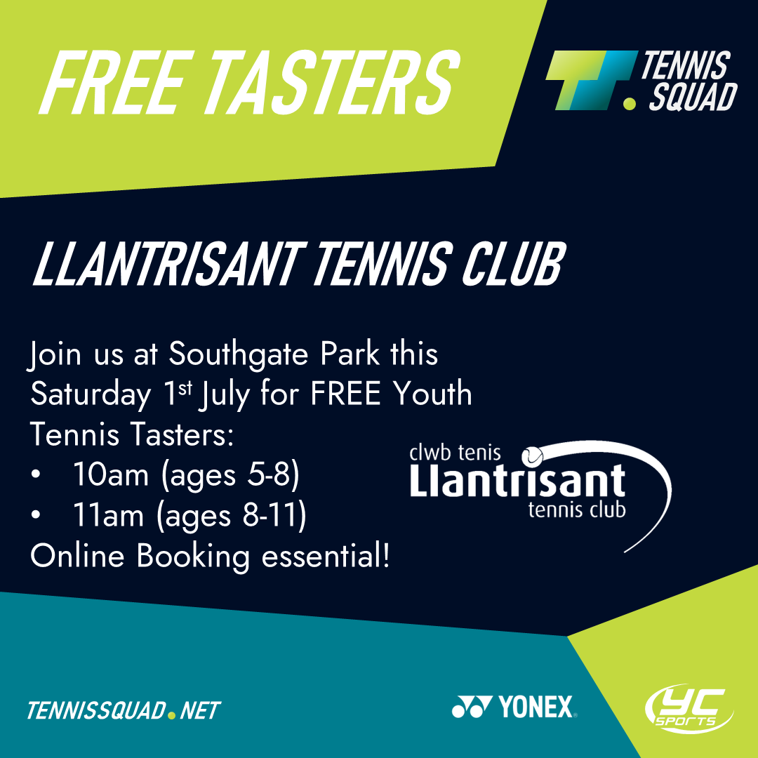 Try Tennis for FREE this Saturday as we host tennis taster sessions for ages 5-11 🎾

Join in a fun coach-led intro and an opportunity to find out more about our holiday camps, term time squads, membership & more! All equipment is provided. 

Book today ⬇️
clubspark.lta.org.uk/llantrisantltc