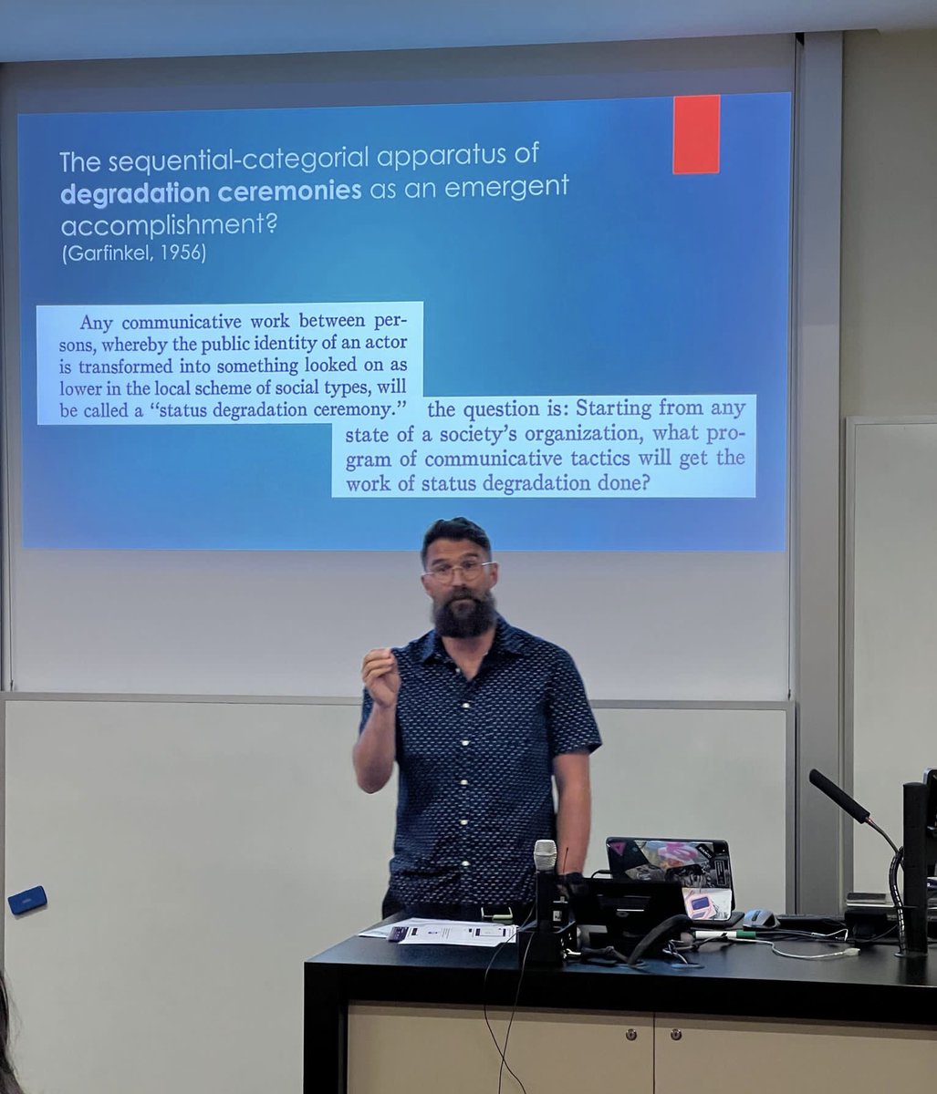 A privilege to contribute to the panel on asymmetries in interaction with a paper on police encounters focusing on racial categorisation and shifts in gestalt contexture in producing “investigatables” #emca #mca #icca2023