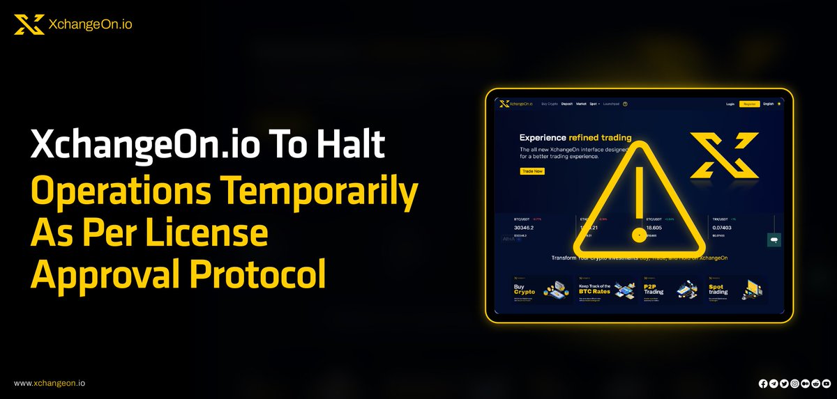 Important Announcement 🔔

Please note that all the services of XchangeOn.io will halt till further notice.
We appreciate your patience &amp; apologize for any inconvenience this may have caused.

Stay Tuned!
We will be Live Soon!

🌐 xchangeon.io