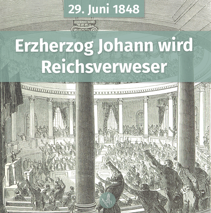Mit einer Mehrheit von knapp 80 Prozent bestimmt die Nationalversammlung heute Erzherzog Johann von Österreich zum Reichsverweser. Die Proklamation »unter dem Donner der Kanonen« ist für den Emdener Ysaak Brons »einer der größten Tage Deutschlands.«➡️posting-paulskirche.de/?entry=1363