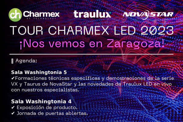 CharmexInt's tweet photo. 🚀¡Nos vemos pronto Zaragoza!

El Tour Charmex LED continúa 📣 Te esperamos en el Hotel Hiberus, el miércoles 12 de julio de 9:30h a 16:30h.

👉🏼 Apúntate aquí, el registro es obligatorio: https://t.co/iEkN1ppDyX

#NovastarLED #TrauluxLED #TourCharmexLED2023 https://t.co/jPlO7QaBB3