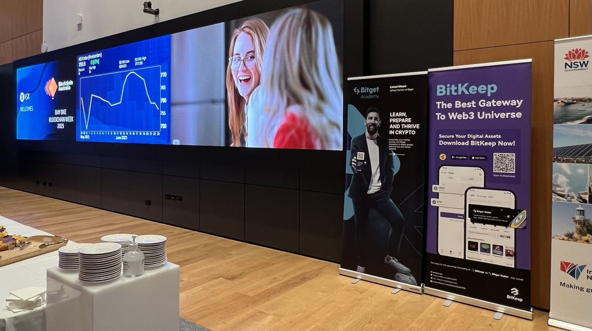 BitgetWallet's tweet photo. That's a wrap! 🎉 BitKeep is in #AustralianBlockchainWeek #BW202 together with @bitgetglobal!
Thanks everyone who came to say hi 👋
💜 We met some amazing projects and local BitKeepers and we look forward to exploring and collaborating with the Australian crypto market! https://t.co/4r0AXgXXGe
