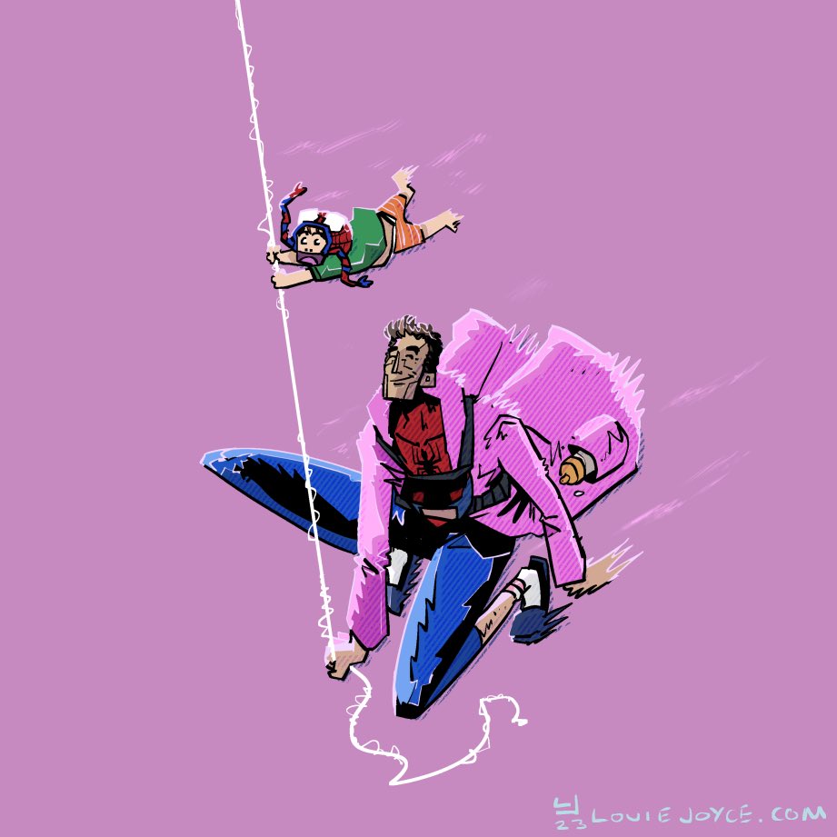 Spider-Dad & Spider-Baby! #spiderman #AcrossTheSpiderverse #drawing #illustration #PeterBParker #IntoTheSpiderVerse #characterart