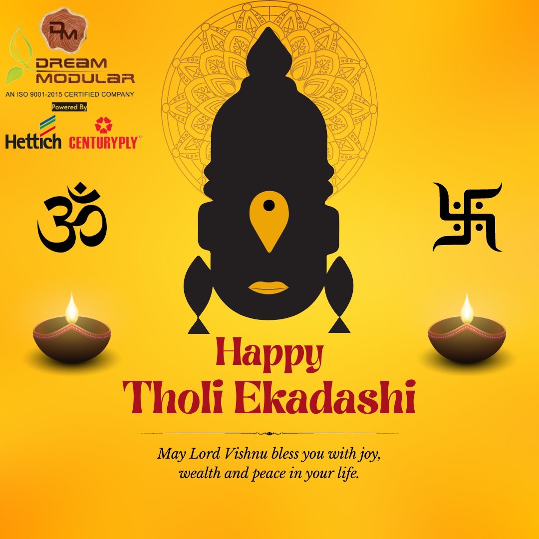 Dream Modular Wishes You And Your Family Happy Tholi Ekadashi.
#TholiEkadashi #DevotionalVibes #FastingTradition #DivineBlessings #hyderabadinteriors #interiorshyderabad #Hyderabad #interiors