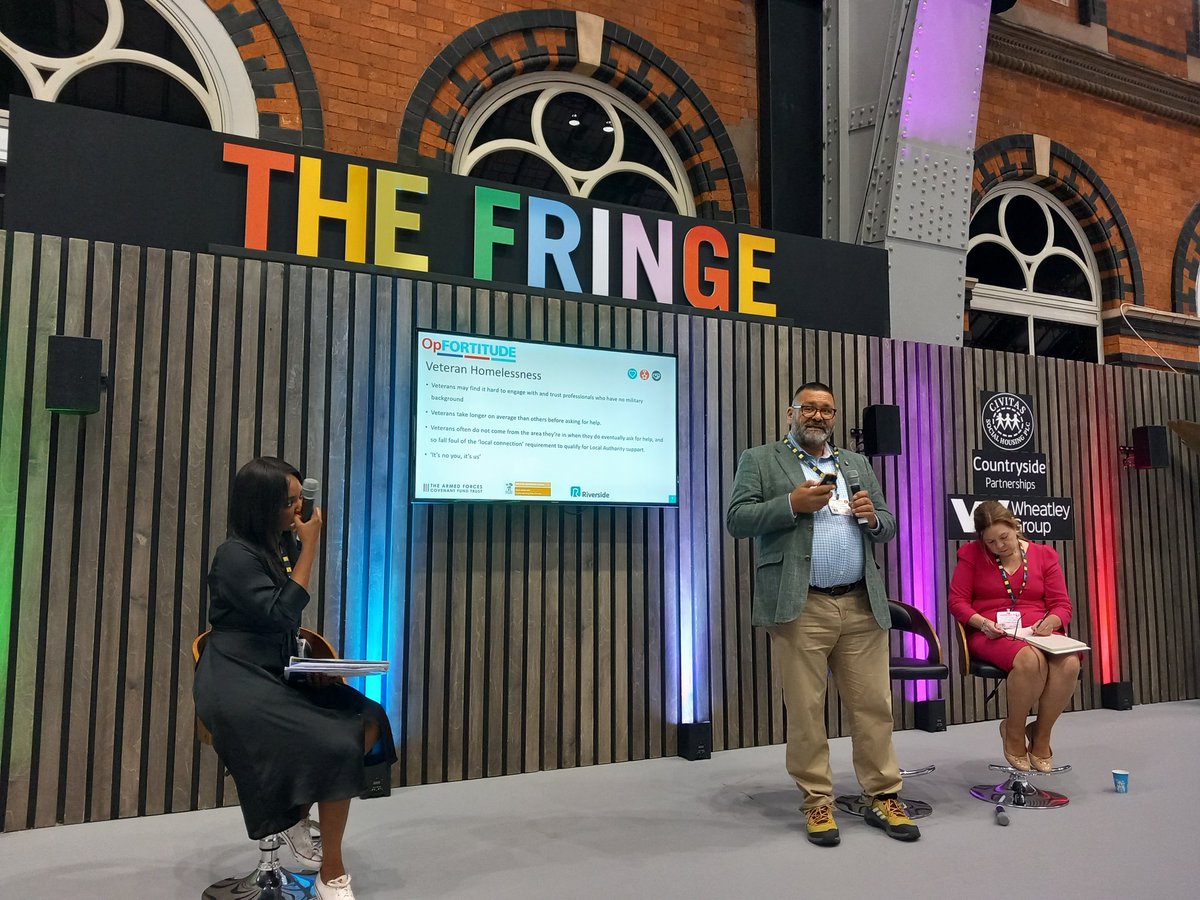 Great to see our Director of Operations @RiversideLeeKB speaking about veteran homelessness and Op FORTITUDE at #Housing2023