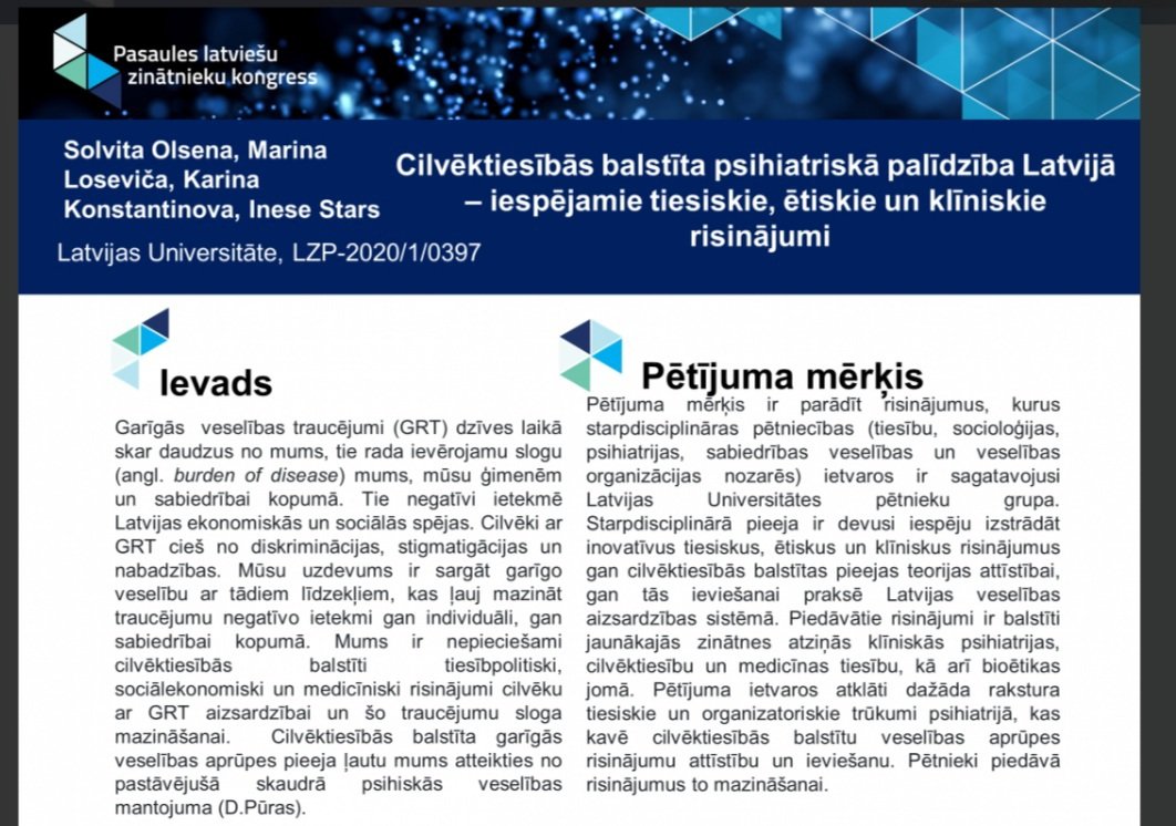 Prieks publicēt mūsu <a href="/LU_Medicina/">LU Medicīnas fakultāte</a> komandas zinātniskā darba rezultātus Pasaules latviešu zinātnieku kongresā <a href="/zinatkongress/">Zinātne Latvijai</a> <a href="/Zinatnespadome/">Latvijas Zinātnes padome</a> #flpp