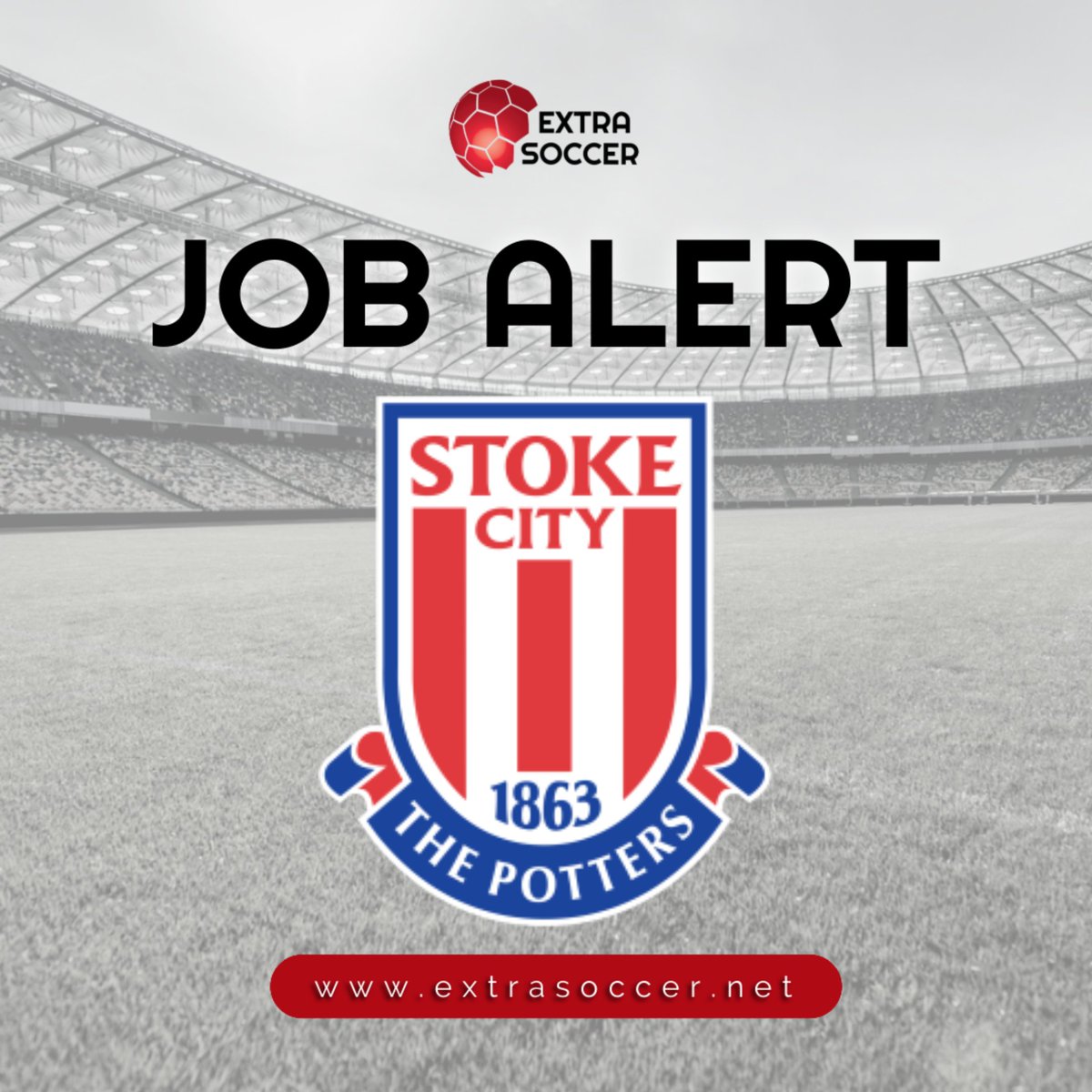 🚨⚽  𝙉𝙀𝙒 𝙅𝙊𝘽 𝘼𝙇𝙀𝙍𝙏! 📣 

Stoke City Football Club 🏴󠁧󠁢󠁥󠁮󠁧󠁿
Head of Academy Coaching and Player Development 

Link 👉 extrasoccer.net/soccer-jobs

🌐 extrasoccer.net/membership

#football #soccer #recruiting #jobs #footballjobs #soccerjobs #vacancies #footballcoach #stoke