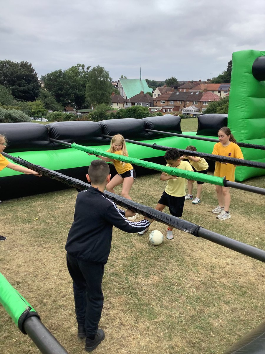 MissKaursclass's tweet photo. Yesterday, we took on fencing, axe throwing and became part of a human football table! We were full of energy! Can’t wait to see what we have in store for us today! @PrimaryElaine @IPAT_Edu https://t.co/FjvSGSEsnb