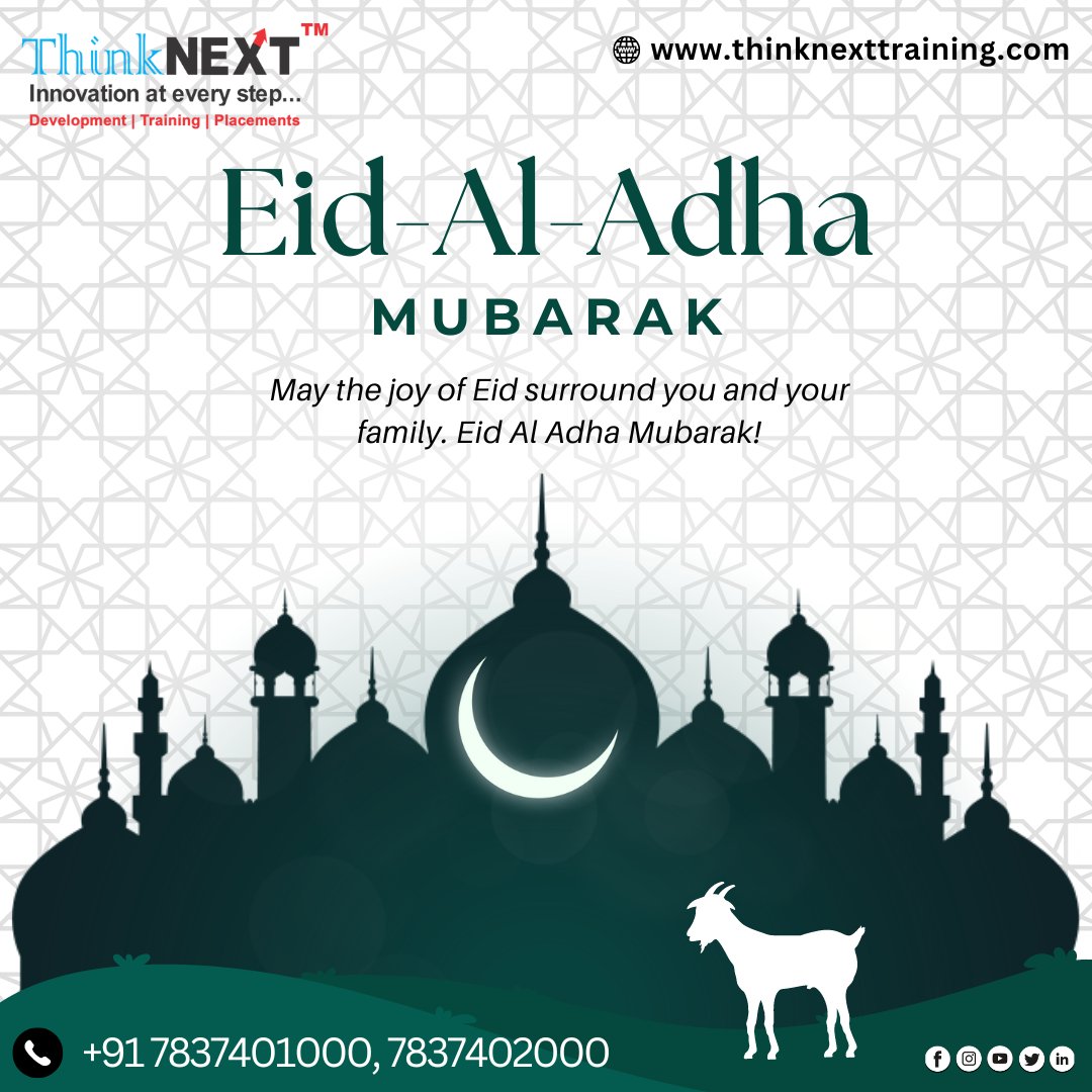 Eid-Al-Adha Mubarak! from ThinkNEXT Technologies Private Limited!!

May Allah is always there to protect you from obstacles and negativity and bless you with success and happiness in life. 
.
.
.

#thinknext #eidmubarak2023 #happyeid #moon #celebratelife