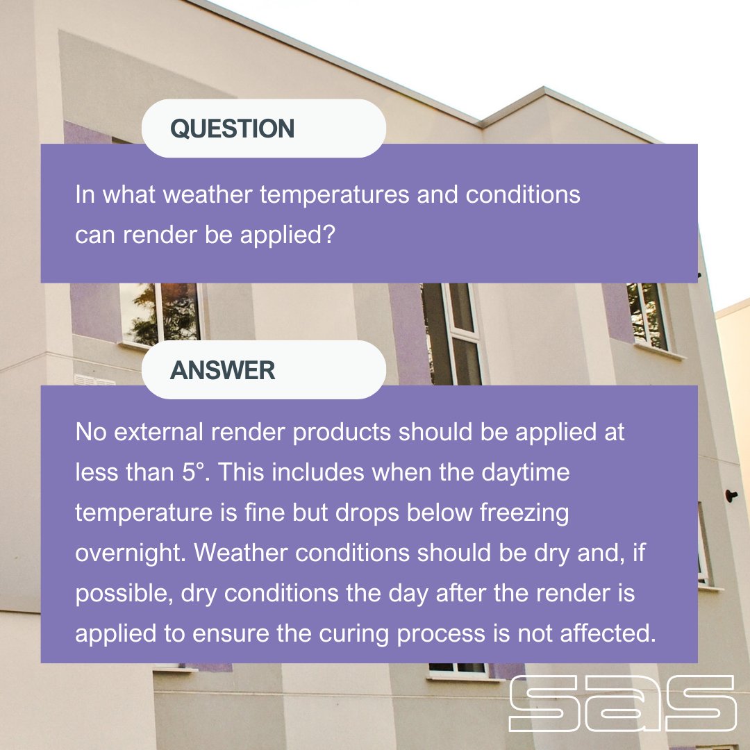 If you know, you know! Render should not be applied in temperatures below 5°.