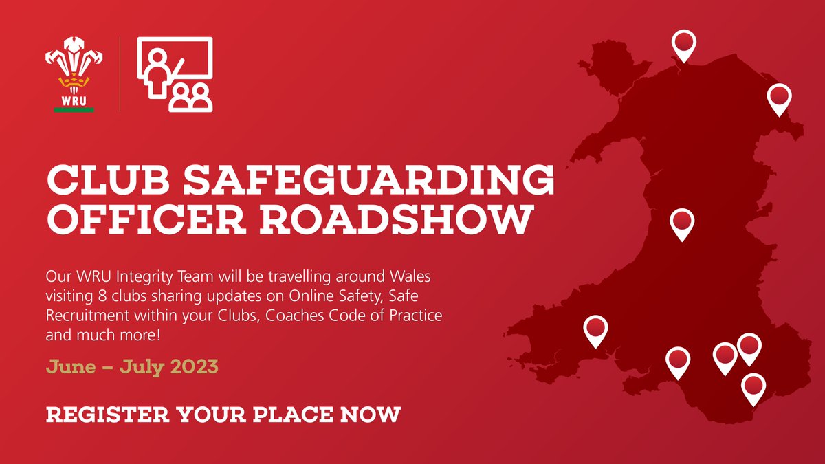 WRU_Community's tweet photo. Our WRU Club Safeguarding Roadshow kicked off this week @stpetersrfc Next up is @wrexhamrfc Mon 3rd &amp; @BayRfc Tue 4th still time to book on &amp; join us! CSO &amp; Coach from all clubs welcome! https://t.co/jHmbcK3b5N… #KeepRugbySafe #WRUSafeguarding https://t.co/YfnhO7wbzd