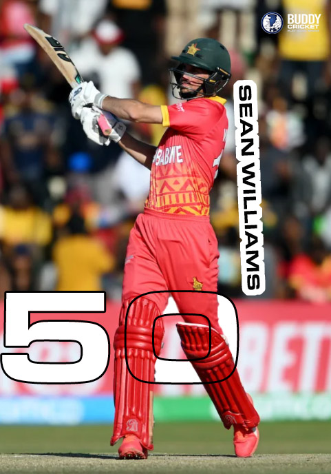 TheBuddyCricket's tweet image. Another day, another fifty for Sean Williams 🔥

His scores in this tournament:
102*
91
23
174
50*

#CricketSuperstar #ConsistentPerformer #cricket #worldcricket #Oman #zimbabwe #Omancricket #zimbabwecricket #CWC #CWCQ #ICC #ZIMvOMA #worldcup #worldcupQulifiers
