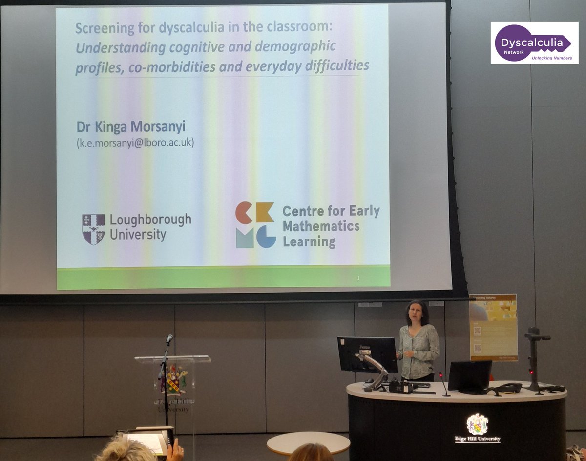DyscalculiaNet1's tweet photo. Fantastic to be at the Positive Dyslexia Ltd and Edge Hill University Dyscalculia Conference and listening to the hugely knowledgeable @KMorsanyi talking about Dyscalculia.

#Dyscalculia #DyscalculiaAwareness #MathsCPD https://t.co/xOIrXeuysW