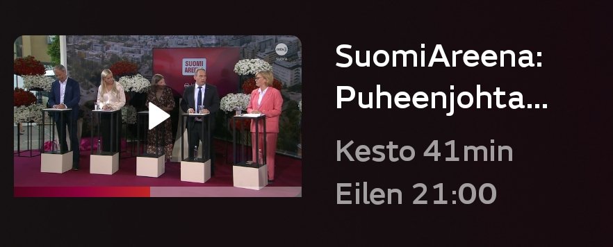 Eilinen puheenjohtajatentti oli oikea 'huuto-Areena'. Myös toimittaja @AntoniaBerg huusi mukana... 😯

#SuomiAreena