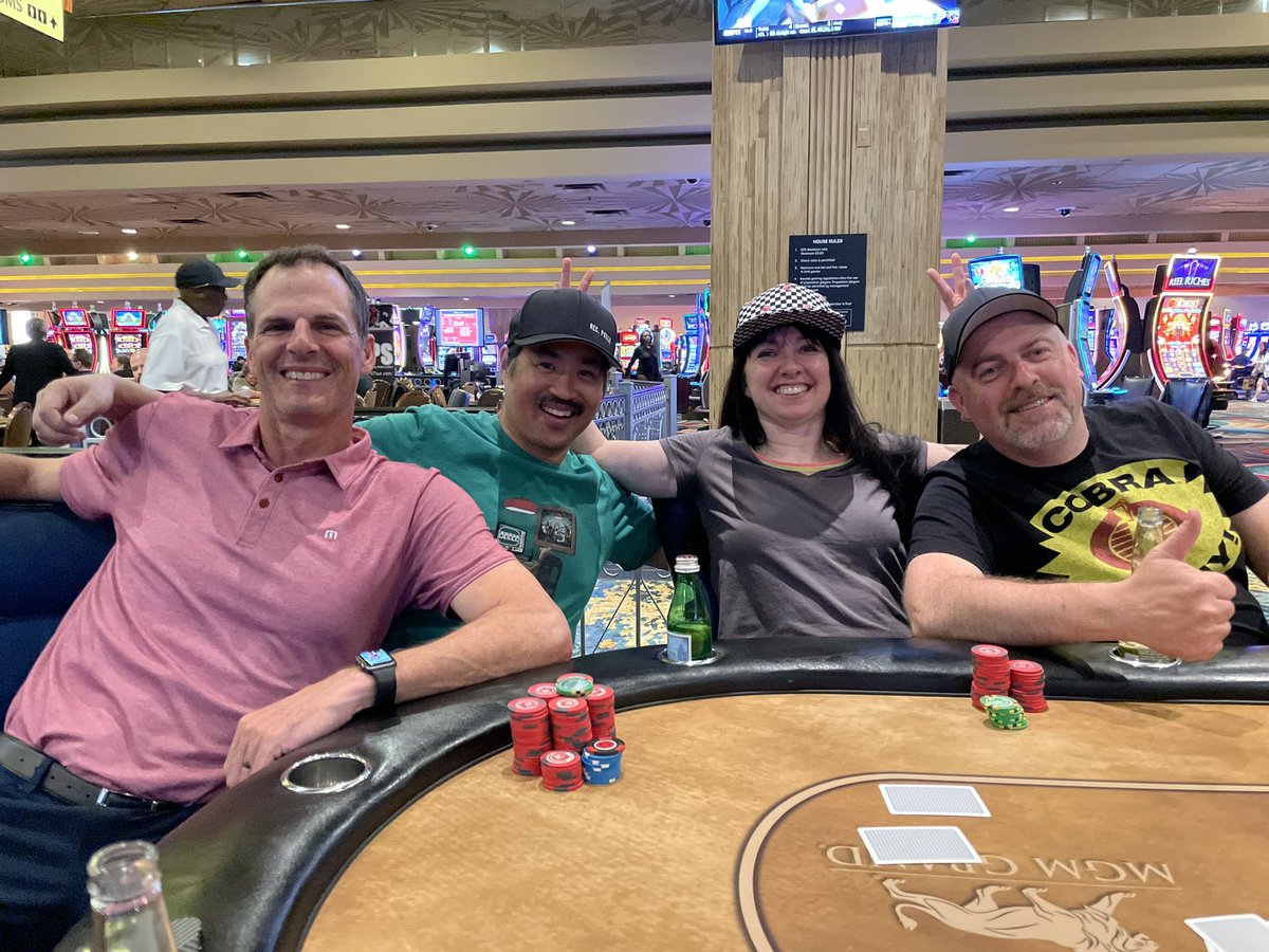 @Veaner85 @RecPoker @MGMGrandPoker @RecBinkley @petvet_33 @jackiburkhart81 Certainly was fun, man! We’ve got some stories to share from this one for sure! Always great to see you in person, Chad. Good luck tomorrow…uh I mean today, I guess 👊