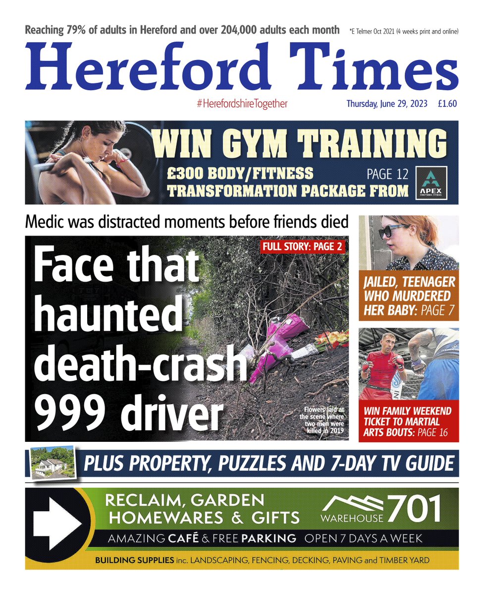 This week's Hereford Times front page. There's so much going on in your community... and we have it all covered. Seven-day TV listings and a new property section too!
📱 Get a free weekly email newsletter from me here: herefordtimes.com/newsletters/ne…