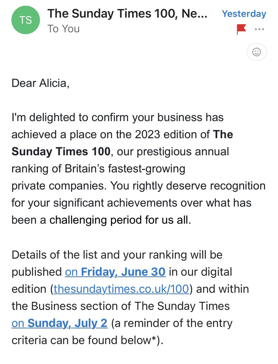 Alicia | SR2 (@aliciateaglesr2) on Twitter photo Embrace the challenge, stick together, work hard, STICK TO YOUR VALUES and celebrate the good times.
This tops everything, any awards we’ve had, any accolades and the ‘copycats’
In less than 6 years we have got our place on the 2023 <a href="/thetimes/">The Times and The Sunday Times</a> top 100
Forever proud ❤️ #SR2 Embrace the challenge, stick together, work hard, STICK TO YOUR VALUES and celebrate the good times.
This tops everything, any awards we’ve had, any accolades and the ‘copycats’
In less than 6 years we have got our place on the 2023 <a href="/thetimes/">The Times and The Sunday Times</a> top 100
Forever proud ❤️ #SR2