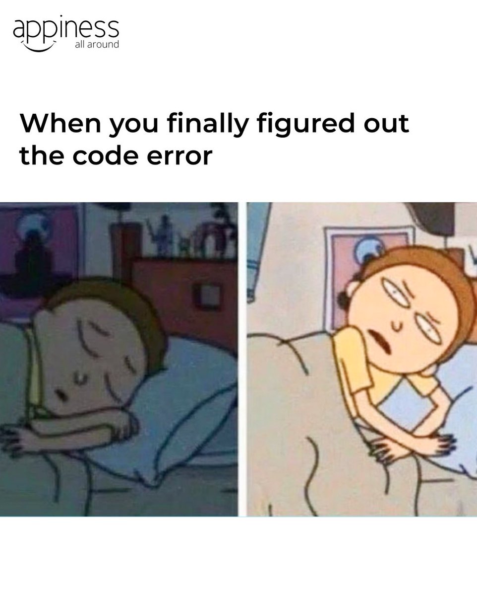 AppinessWorld's tweet image. Have you ever found yourself in a similar situation?
Also, don’t forget to check out appinessworld.com
#Meme #CodeError #CodeSolution #CorporateMeme #Coders #Developers #CodingMeme #CodeMeme #Memes #AppinessInteractive #Appiness