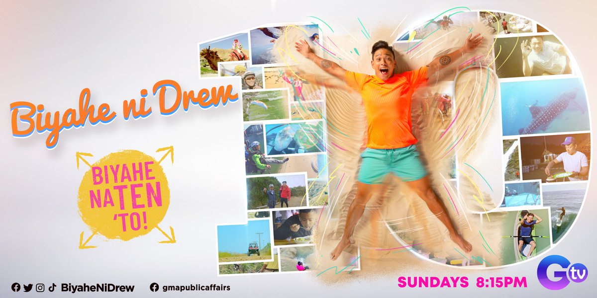 BiyaheNiDrew's tweet photo. HAPPY 10 YEARS, BIYAHEROS! 

Ang OG Biyahero Drew natin, 10 years nang bumabiyahe kasama kayo Biyaheros! 

Kaya naman ngayong July, abangan ang two-part anniversary special ng #BiyaheNiDrew sa South Korea kasama ang kanyang travel buddy for life — Mrs. A! 

#BiyaheNaTENto https://t.co/WuSTRHP4dc