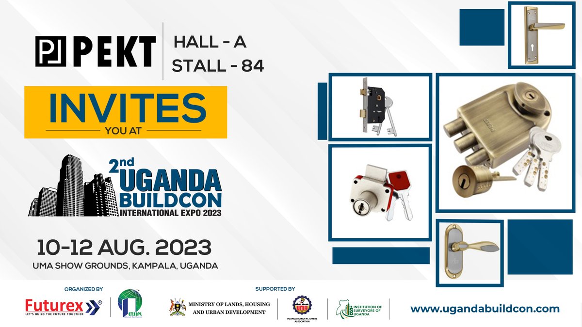 ugandabuildcon's tweet photo. We're thrilled to welcome #PEKT as our valued exhibitor at the 2nd Uganda Buildcon International Show 2023. Their innovative products and services are sure to make waves in the Industry, starting from 10 - 12 August 2023 at UMA Show Grounds, Kampala, Uganda. https://t.co/BaJSXybKs6
