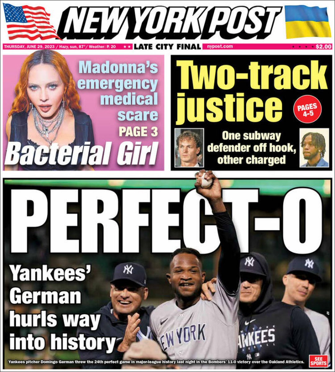 🇺🇸 Bacterial Girl

▫Madonna's emergency medical scare
▫@OriginalFresca
▫is.gd/2jq9IV 🇺🇸

#frontpagestoday #USA @nypost