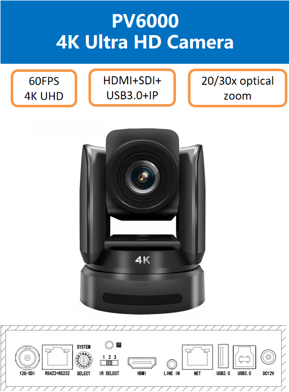 Claireyang22085's tweet image. PV6000 4KP60 12G-SDI PTZ camera
Video Format:
HDMI2.0: 4K@P60fps(Max);

12G-SDI: 4K@P60fps(Max);

USB3.0: 4K@P30fps(Max)

IP：4K@P30fps(Max)

#4Kcamera #videoconferencecanera #12GSDIcamera #IPcamera #PTZcamera #camera #UHDcamera #UltraHD #livestreaming #onlinechurch #church